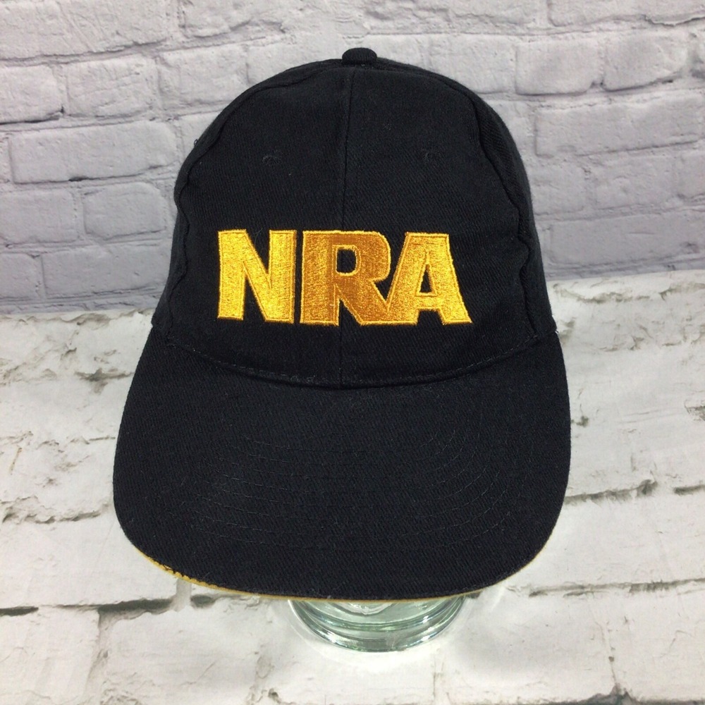 NRA Black Gold‎ With US Flat Hat Adjustable Ball Cap